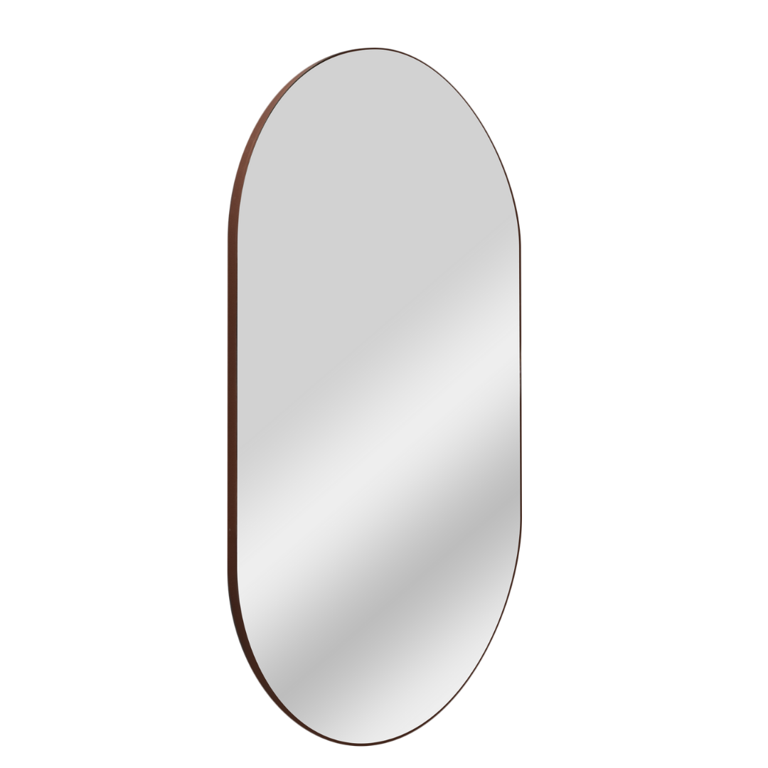 Espelho Oval com Moldura em Couro - Imagem 6