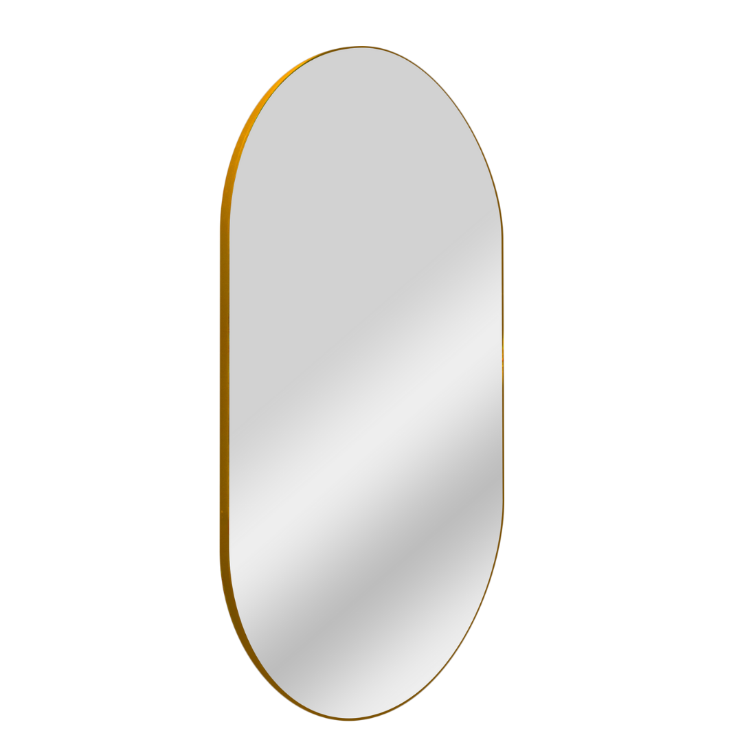 Espelho Oval com Moldura em Couro - Imagem 4