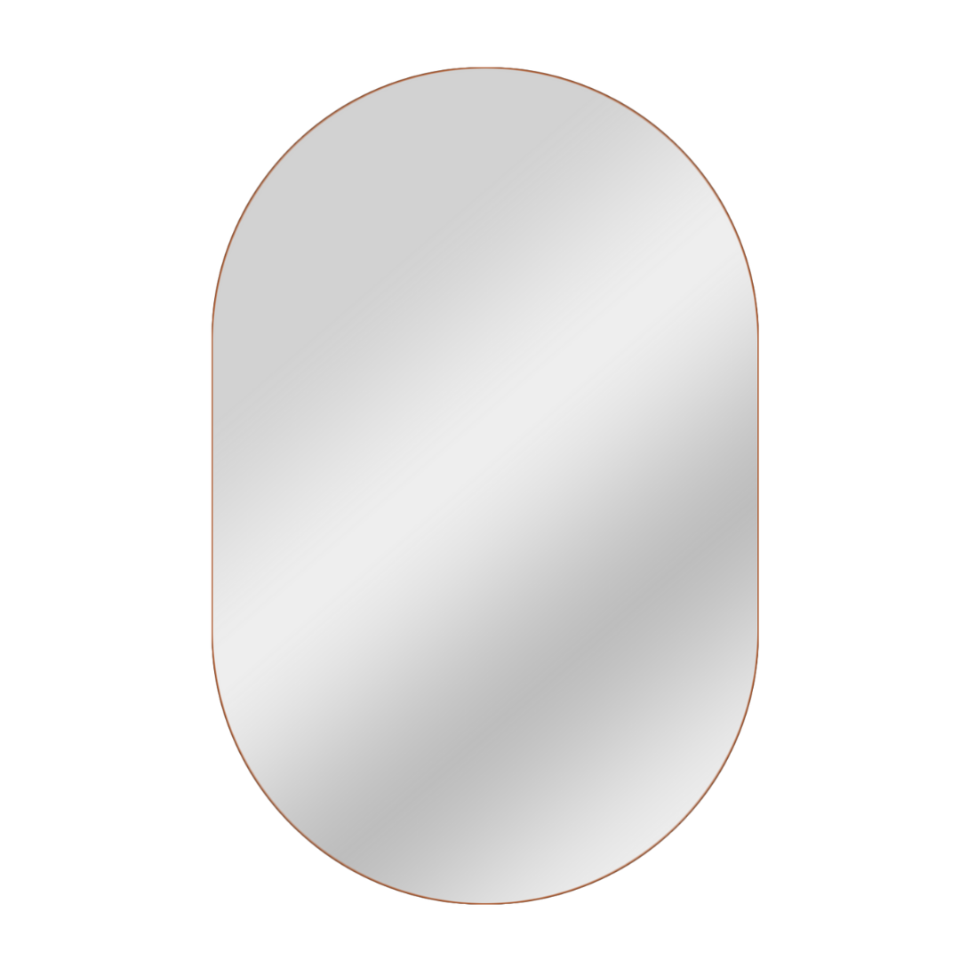 Espelho Oval com Moldura em Couro - Imagem 3