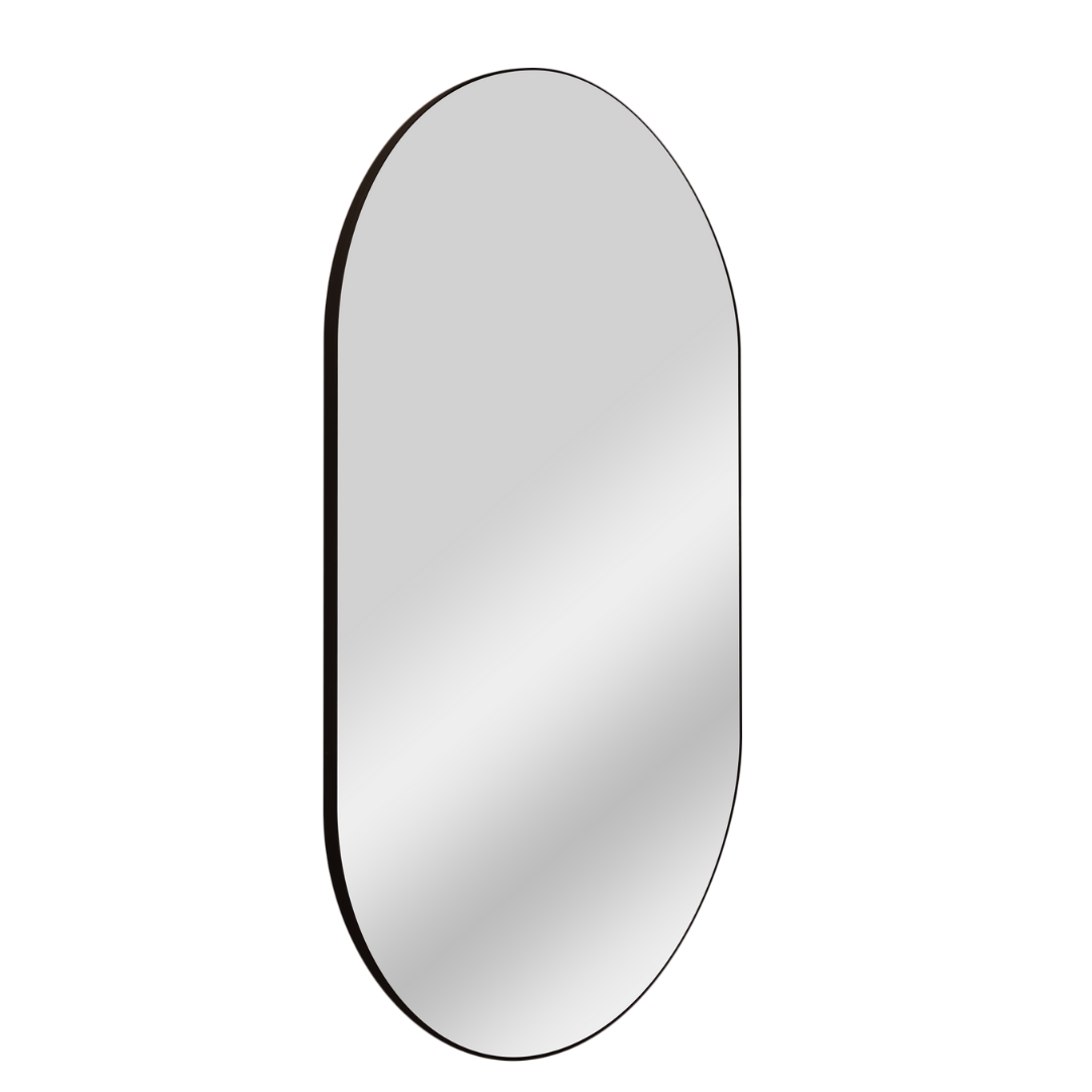 Espelho Oval com Moldura em Couro - Imagem 2