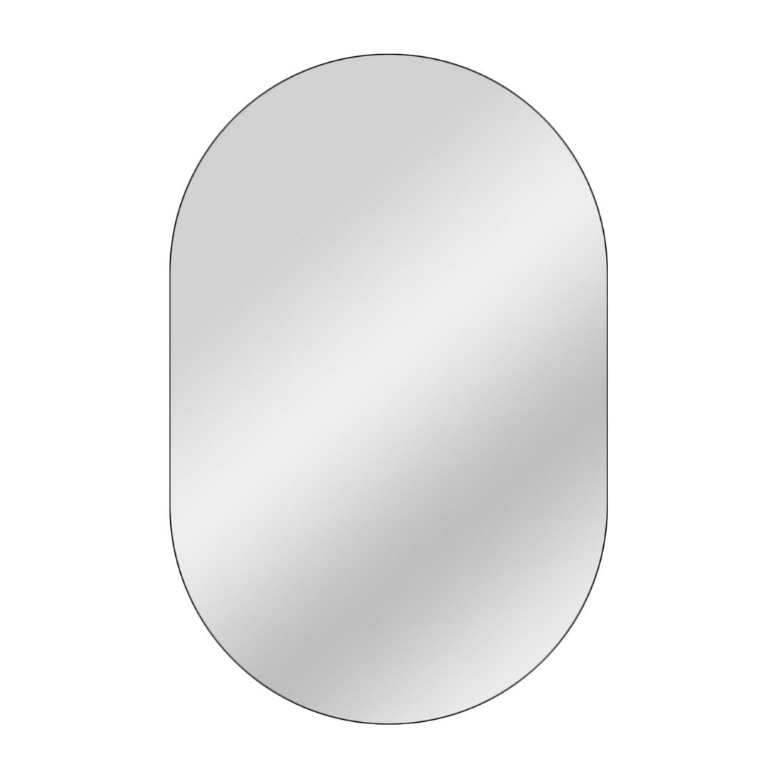 Espelho Oval com Moldura em Couro